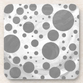 Dessous-de-verre Motif de points Polka gris ardoise (Devant)