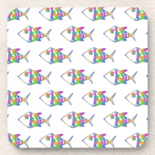 Dessous-de-verre Motif de poisson Abstrait (Devant)