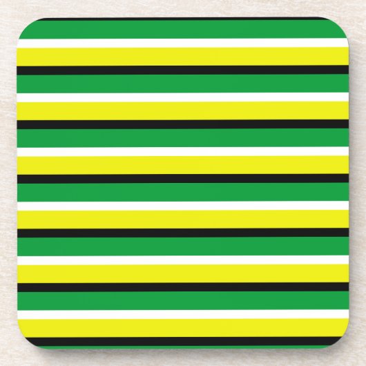 Dessous-de-verre Motif de rayures vert jaune (Devant)