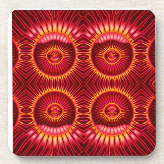 Dessous-de-verre Motif de sphères d'énergie orange et rouge