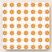 Dessous-de-verre Motif de Starburst Orange moderne du milieu du siè (Devant)