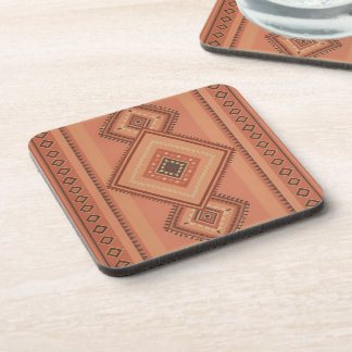 Dessous-de-verre Motif de surface tribal marocain en terracotta cha