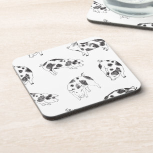 Dessous-de-verre Motif de taches de vache en noir et blanc dessiné