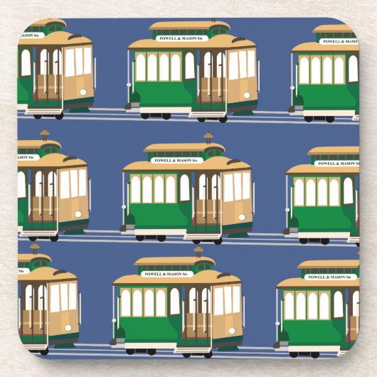 Dessous-de-verre Motif de téléphérique illustré (Devant)