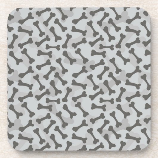 Dessous-de-verre Motif de texture d'os à fond gris (Devant)