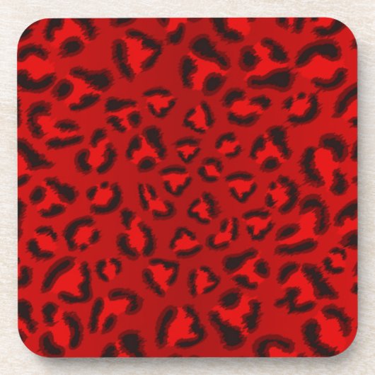 Dessous-de-verre motif de texture léopard rose. (Devant)