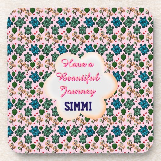 Dessous-de-verre Motif de tortue personnalisé (Devant)