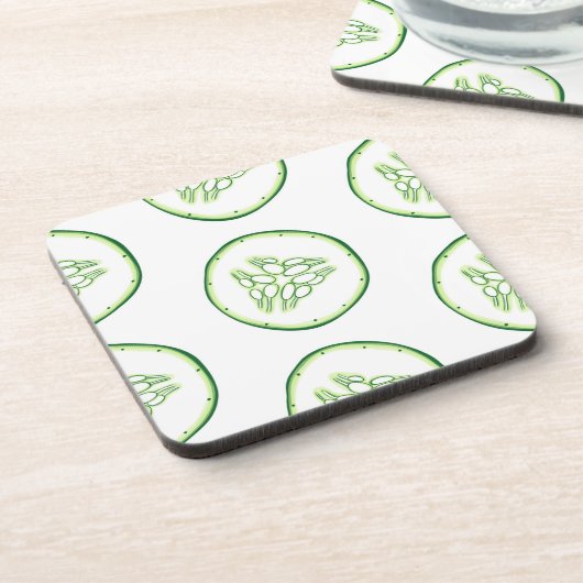Dessous-de-verre Motif de tranches de concombre (Côté gauche)