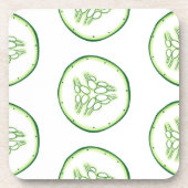 Dessous-de-verre Motif de tranches de concombre (Devant)