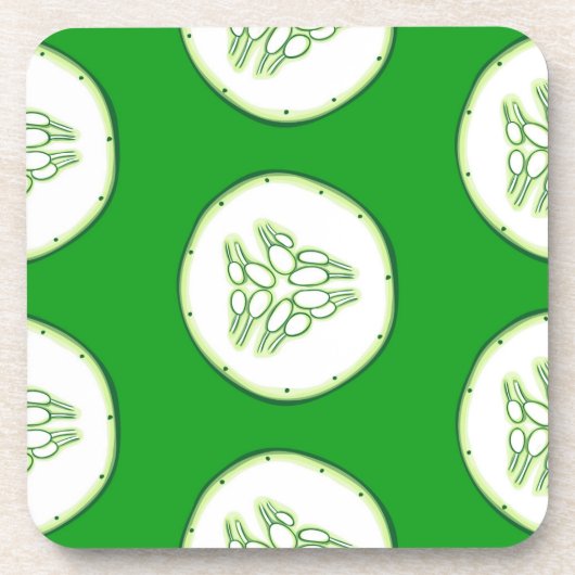 Dessous-de-verre Motif de tranches de concombre (Devant)