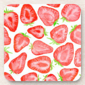 Dessous-de-verre Motif de tranches de fraise d'aquarelle (Devant)