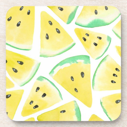 Dessous-de-verre Motif de tranches de pastèque jaune (Devant)