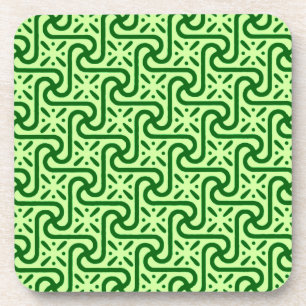Dessous-de-verre Motif de tuiles égyptiennes, émeraude et vert citr