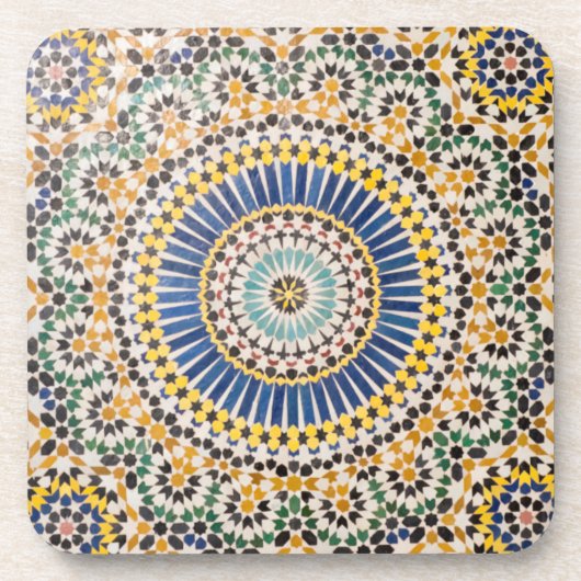 Dessous-de-verre motif de tuiles géométriques, Maroc (Devant)
