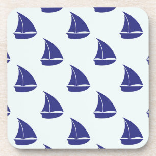 Dessous-de-verre Motif de voilier de bleu royal
