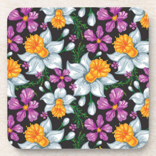 Dessous-de-verre Motif d'élégance avec les fleurs 2 de narcisse