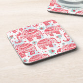 Dessous-de-verre Motif d'éléphant rouge (Côté gauche)