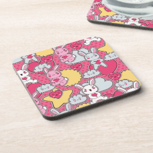 Dessous-de-verre Motif d'enfant de Kawaii avec des griffonnages