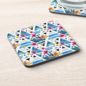 Dessous-de-verre Motif des fleurs tropicales géométriques (Côté gauche)