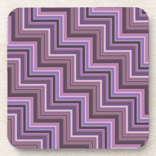 Dessous-de-verre Motif d'escaliers à rayures mauve (Devant)