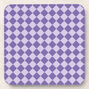 Dessous-de-verre Motif diamant à carreaux violet