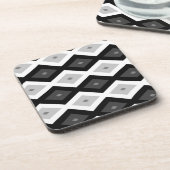 Dessous-de-verre Motif diamant noir, blanc et gris (Côté gauche)