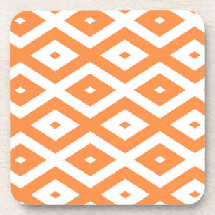 Dessous-de-verre Motif diamant orange et blanc