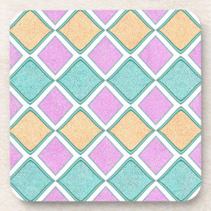 Dessous-de-verre Motif diamant prisme Harlequin pastel