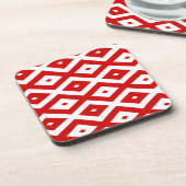 Dessous-de-verre Motif diamant rouge et blanc (Côté gauche)
