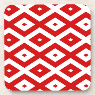 Dessous-de-verre Motif diamant rouge et blanc