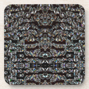 Dessous-de-verre Motif diamanté de strass argent noir élégant