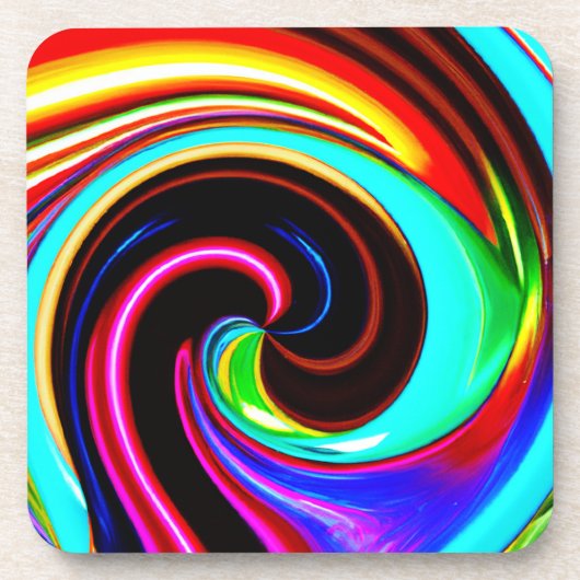 Dessous-de-verre Motif d'Imaginaire Spiral Vibrant (Devant)