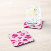 Dessous-de-verre Motif d'impression de forme de baiser de rouge à (Côté Droit)