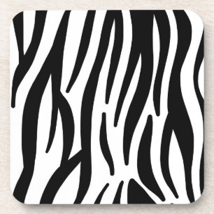 Dessous-de-verre motif d'impression en peau de zèbre blanc et noir