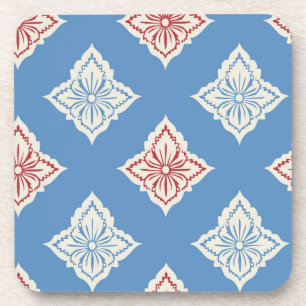 Dessous-de-verre Motif d'impression floral traditionnel