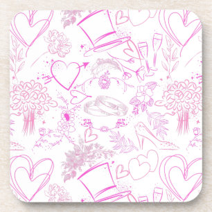 Dessous-de-verre Motif d'ornements de mariage 02