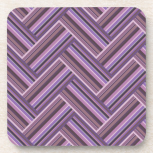 Dessous-de-verre Motif double tissage Mauve stripes