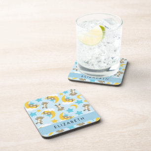 Dessous-de-verre Motif D'Ours, Nounours, Étoiles, Votre Nom