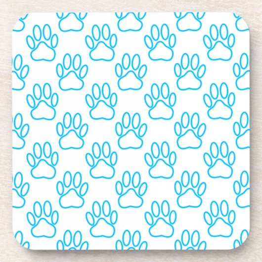 Dessous-de-verre Motif Empreinte de patte de Blue Neon Dog (Devant)