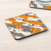 Dessous-de-verre Motif en diagonale du chat noir blanc gingembre (Côté gauche)