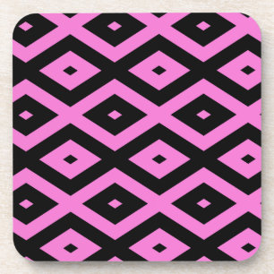 Dessous-de-verre Motif en diamant rose et noir