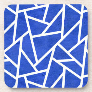 Dessous-de-verre Motif en mosaïque bleue et blanche