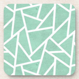 Dessous-de-verre Motif en mosaïque verte et blanche