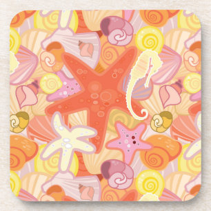 Dessous-de-verre Motif en pastel de créature de mer
