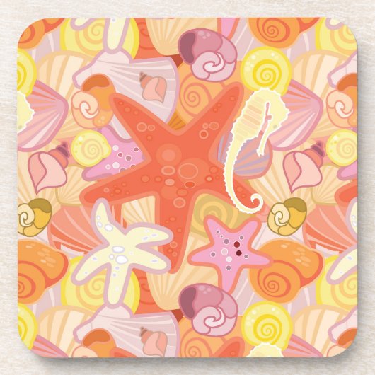 Dessous-de-verre Motif en pastel de créature de mer (Devant)