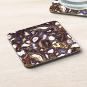 Dessous-de-verre Motif en pierre blanche Brown violet (Côté gauche)