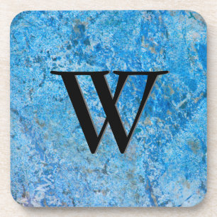 Dessous-de-verre Motif en pierre de Gem, Granite Bleu et Onyx Noir