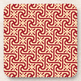 Dessous-de-verre Motif en tuiles égyptiennes, marron et pêche