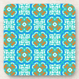 Dessous-de-verre Motif ethnique turquoise