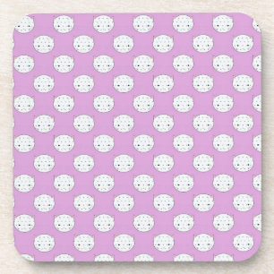 Dessous-de-verre Motif Faces de Chat Lavande et Blanc à Points